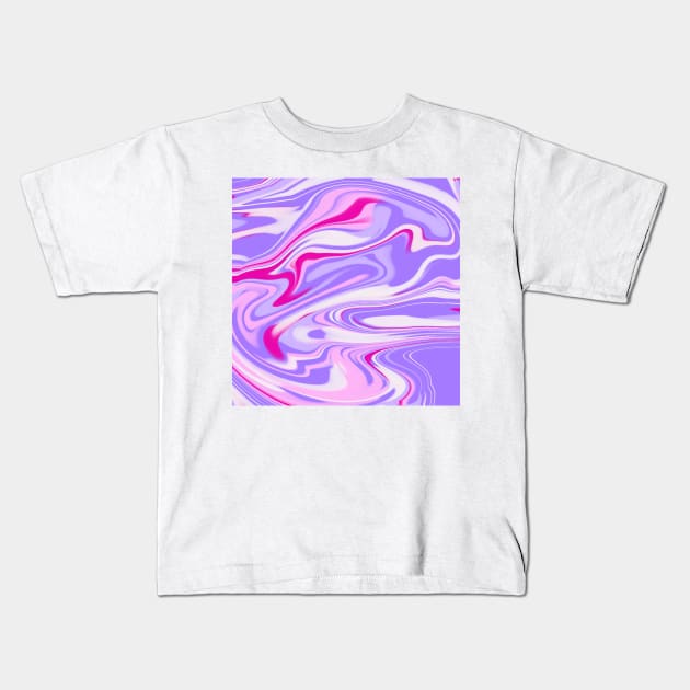 Purple pink acrylic marble art design Kids T-Shirt by Artistic_st